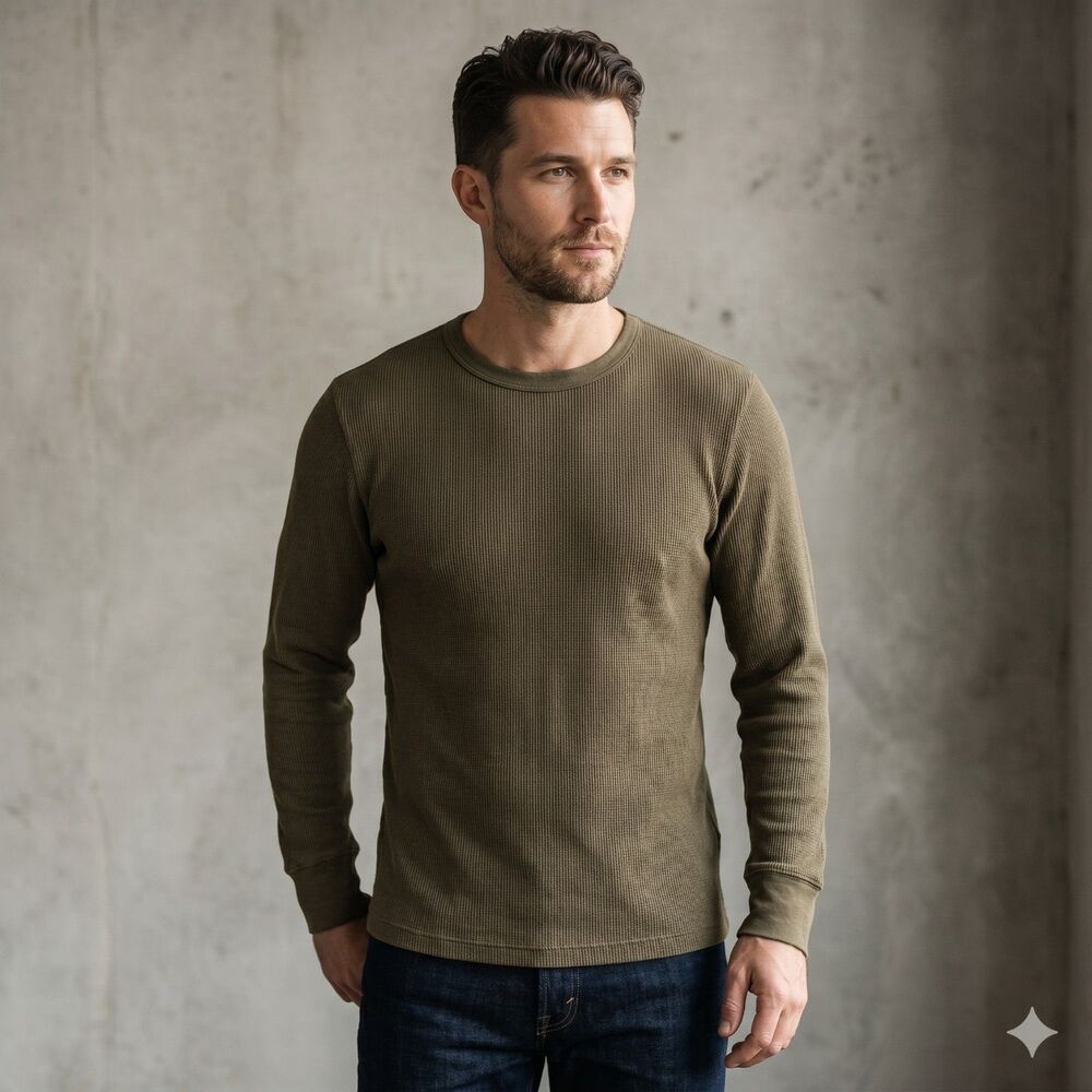 Alternative Apparel Olive Green Thermal Top Men's Medium